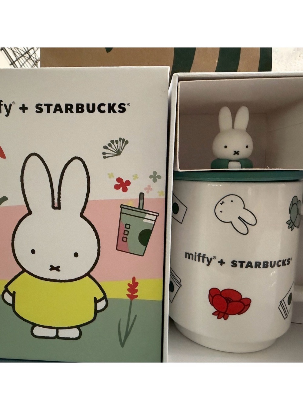 Miffy x Starbucks  Collectible Mug Box with Pink and Green Accents
